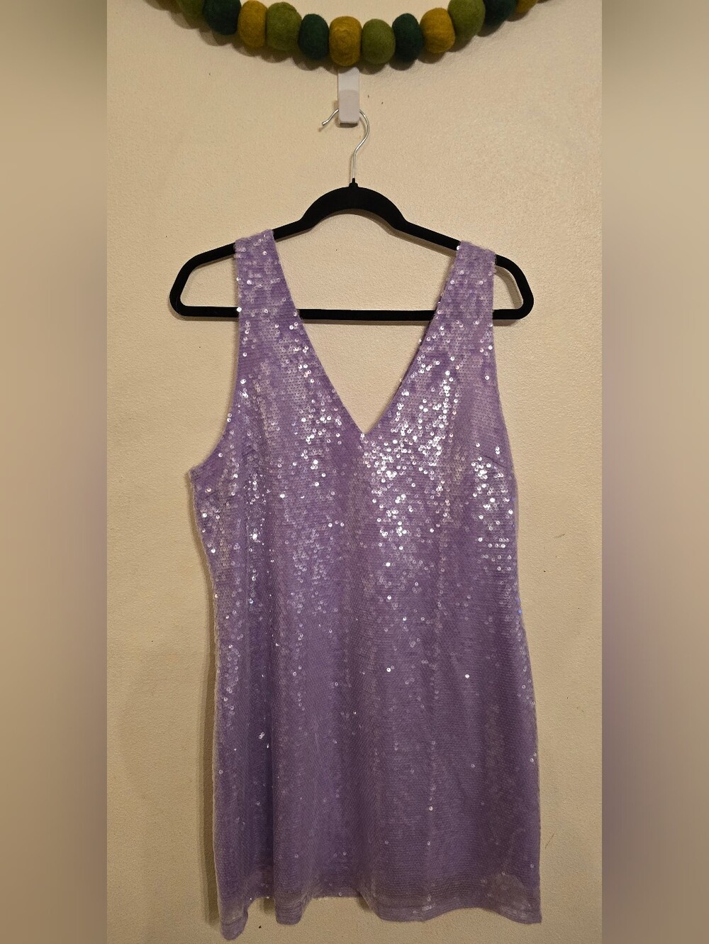A New Day Women's Purple Sequin Mini Dress Womens Size Medium Lavender Lilac